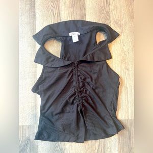Rue 21 Black Ruched Sleeveless Shirt